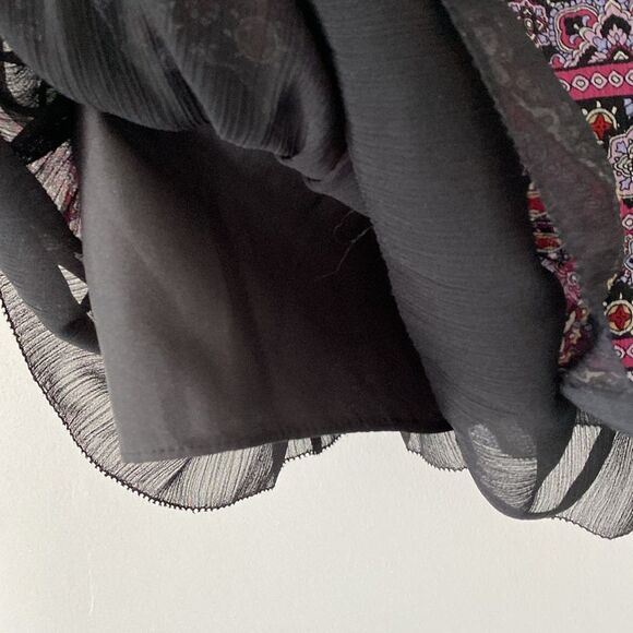 Laura Ashley Long Silk Skirt Size 10 Lined Pleated Ruffled Side Zipper Boho NWT - Picture 11 of 13